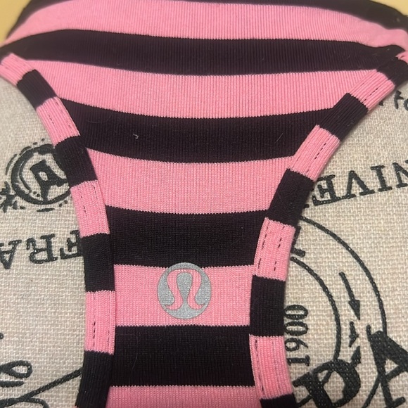 Lululemon Athletica Pink and Black Striped Tank Top size 4 - Picture 2 of 7